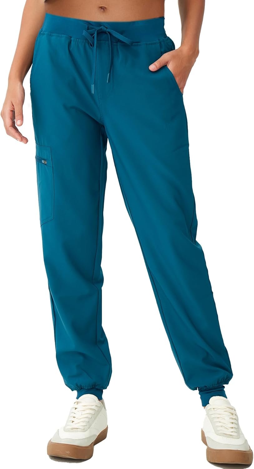 Scrubs for Women, Stretchy Yoga Pants with 5 Pockets, Cargo Jogger Scrub Pants for Women