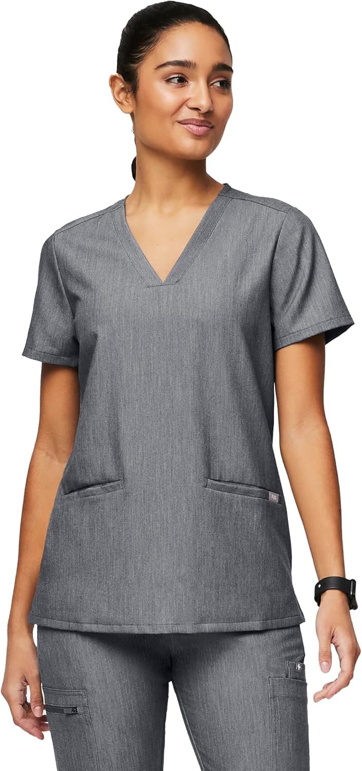 FIGS Casma Scrub Tops for Women — Classic Fit, 3 Pockets, Four-Way Stretch, Anti-Wrinkle Women’s Medical Scrub Top
