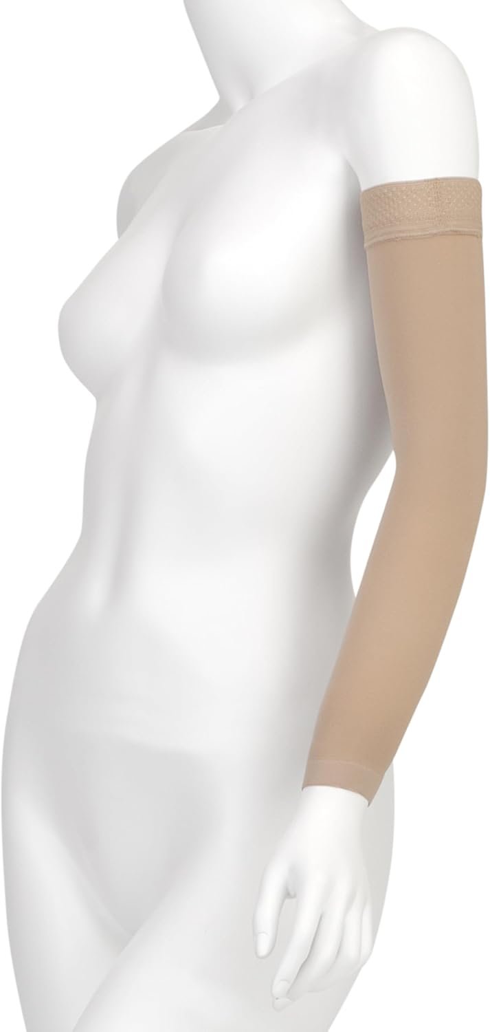 Juzo Soft 2001 20-30mmhg Max Armsleeve with Silicone Top Band for Women,Beige,2 (II) MAX Regular