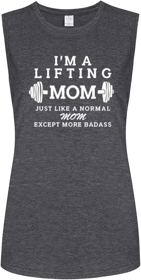 FANNOO Workout Tank Tops for Women-I’m A Lifting Mom Womens Funny Saying Fitness Gym Graphic Racerback Sleeveless Shirts