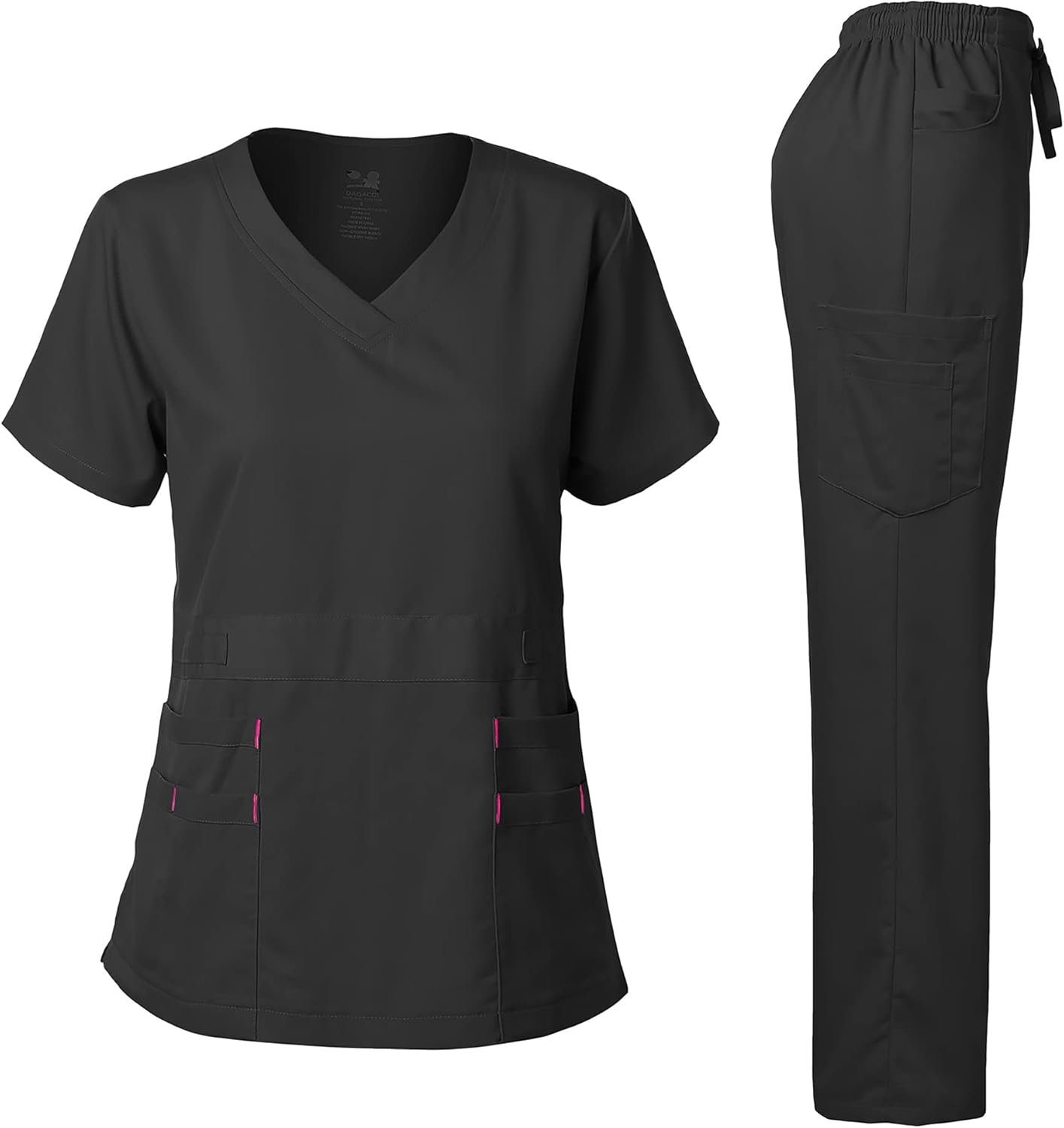 Dagacci Medical Uniform Natural Stretch Premium Women’s Scrubs Set Stretch Ultra Soft Top and Pants