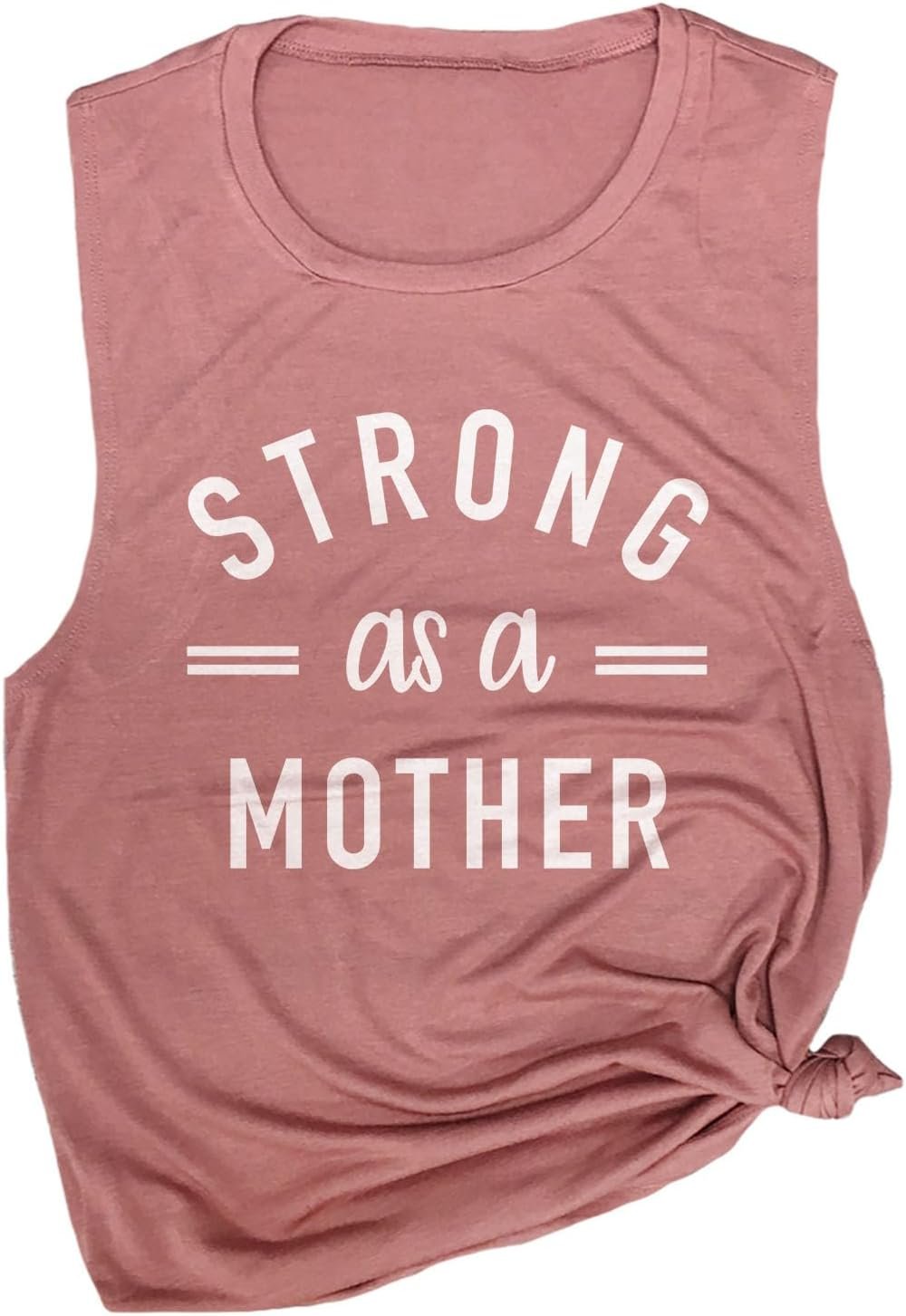 Strong as a Mother Women’s Workout Muscle Tee – Sleeveless Active Wear, Graphic Yoga & Gym Top, Comfortable Workout Tank Top