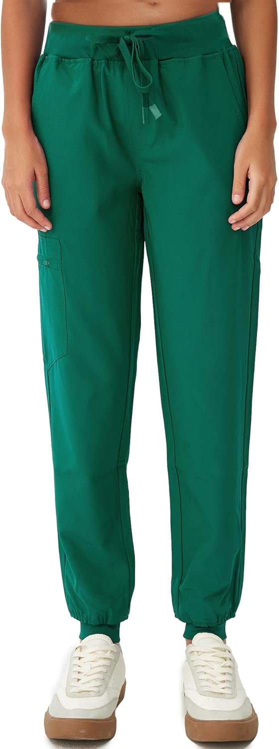 Scrubs for Women, Stretchy Yoga Pants with 5 Pockets, Cargo Jogger Scrub Pants for Women