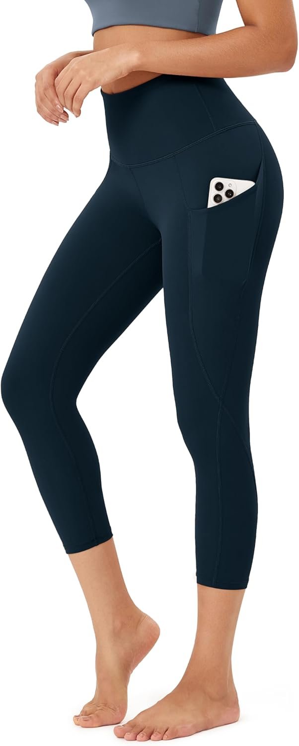 ODODOS Women’s High Waisted Yoga Leggings with Pockets, Tummy Control Non See Through Workout Athletic Running Yoga Pants