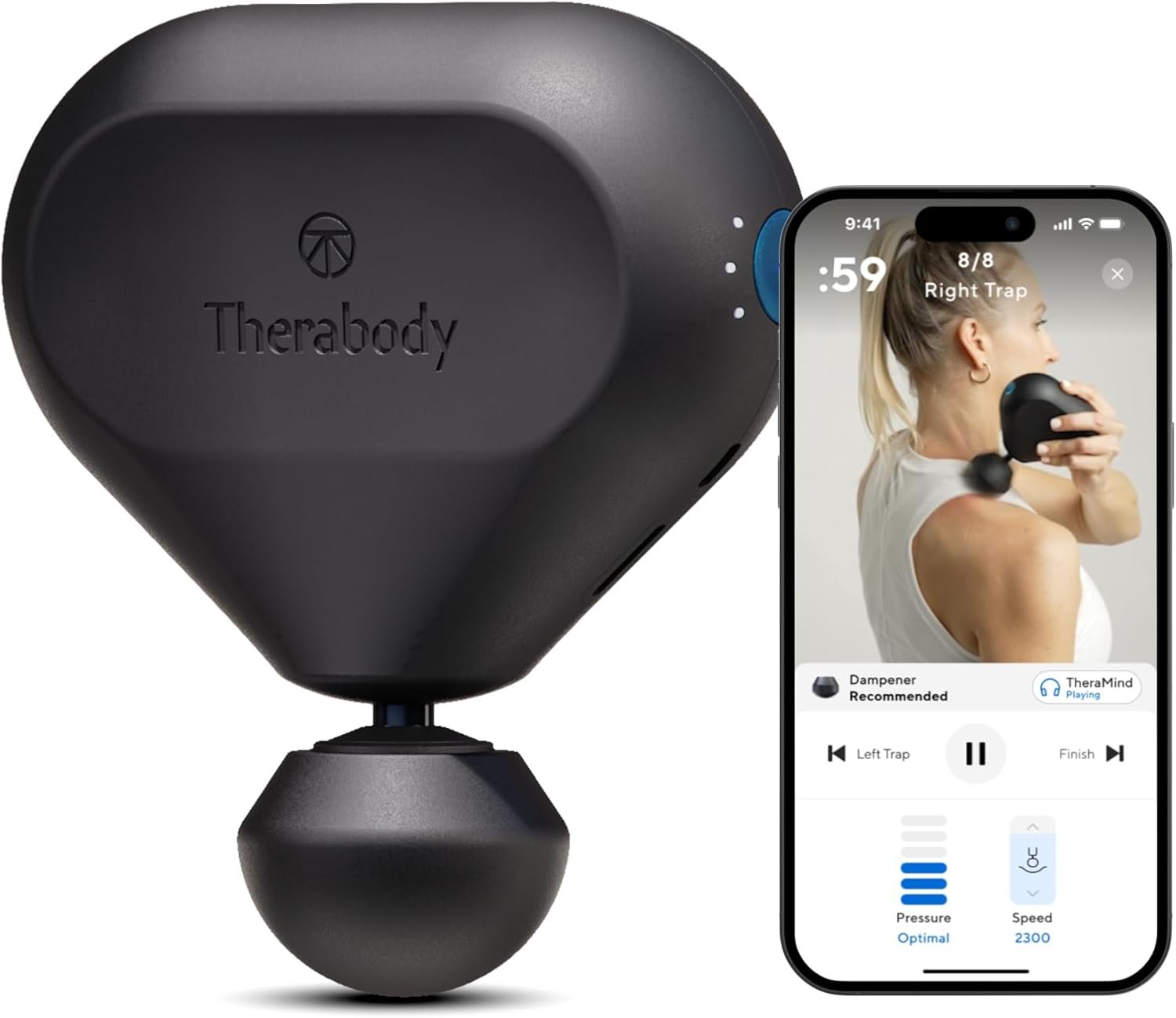 Therabody Theragun Mini (2nd Generation) – Handheld Deep Tissue Percussion Massage Gun & Compact Personal Massager for On-The-Go, Portable Muscle Pain Relief in Neck, Back, Leg, Hand, Shoulder (Black)