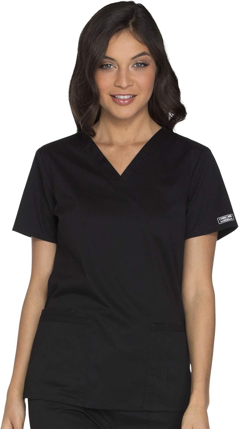 Scrubs for Women Workwear Core Stretch V-Neck Top, Soft Brushed Twill WW630