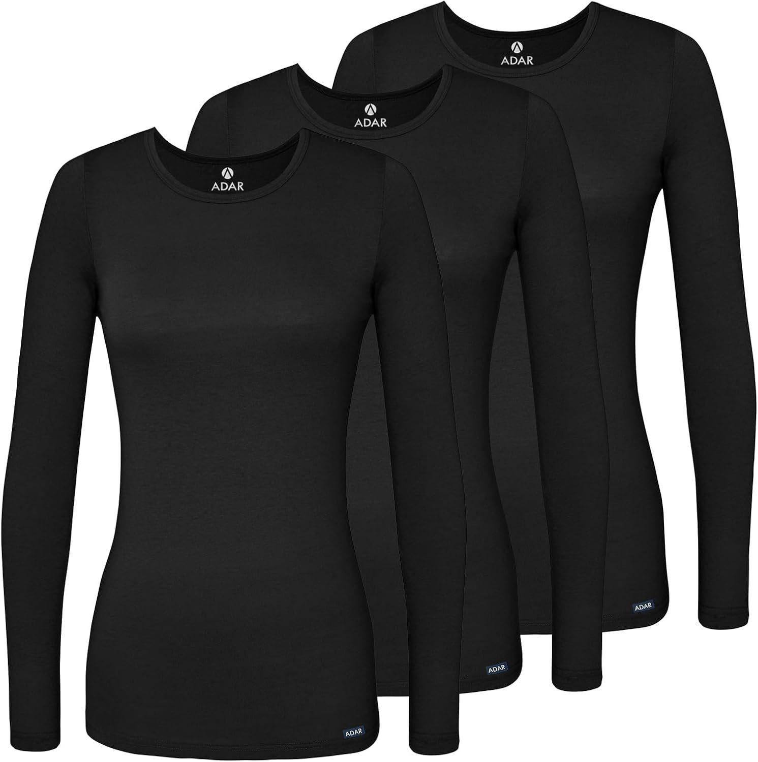 Adar Underscrubs for Women 3 Pack – Long Sleeve Underscrub Comfort Tee