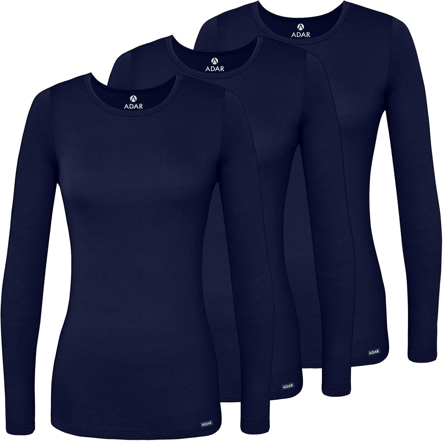Adar Underscrubs for Women 3 Pack – Long Sleeve Underscrub Comfort Tee