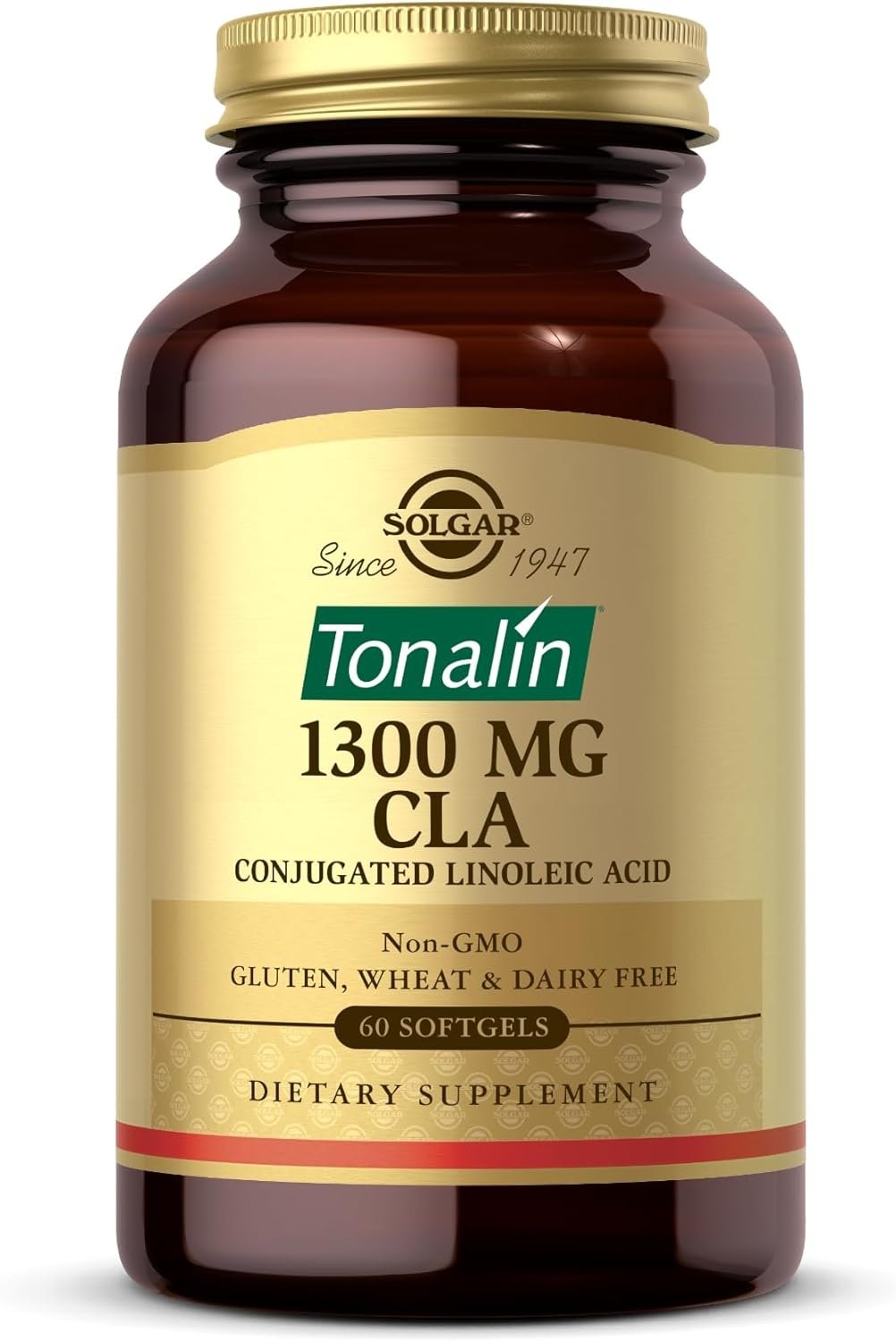 SOLGAR Tonalin CLA 1300 mg – 60 Softgels – Conjugated Linoleic Acid – Non-GMO, Gluten Free, Dairy Free – 60 Servings