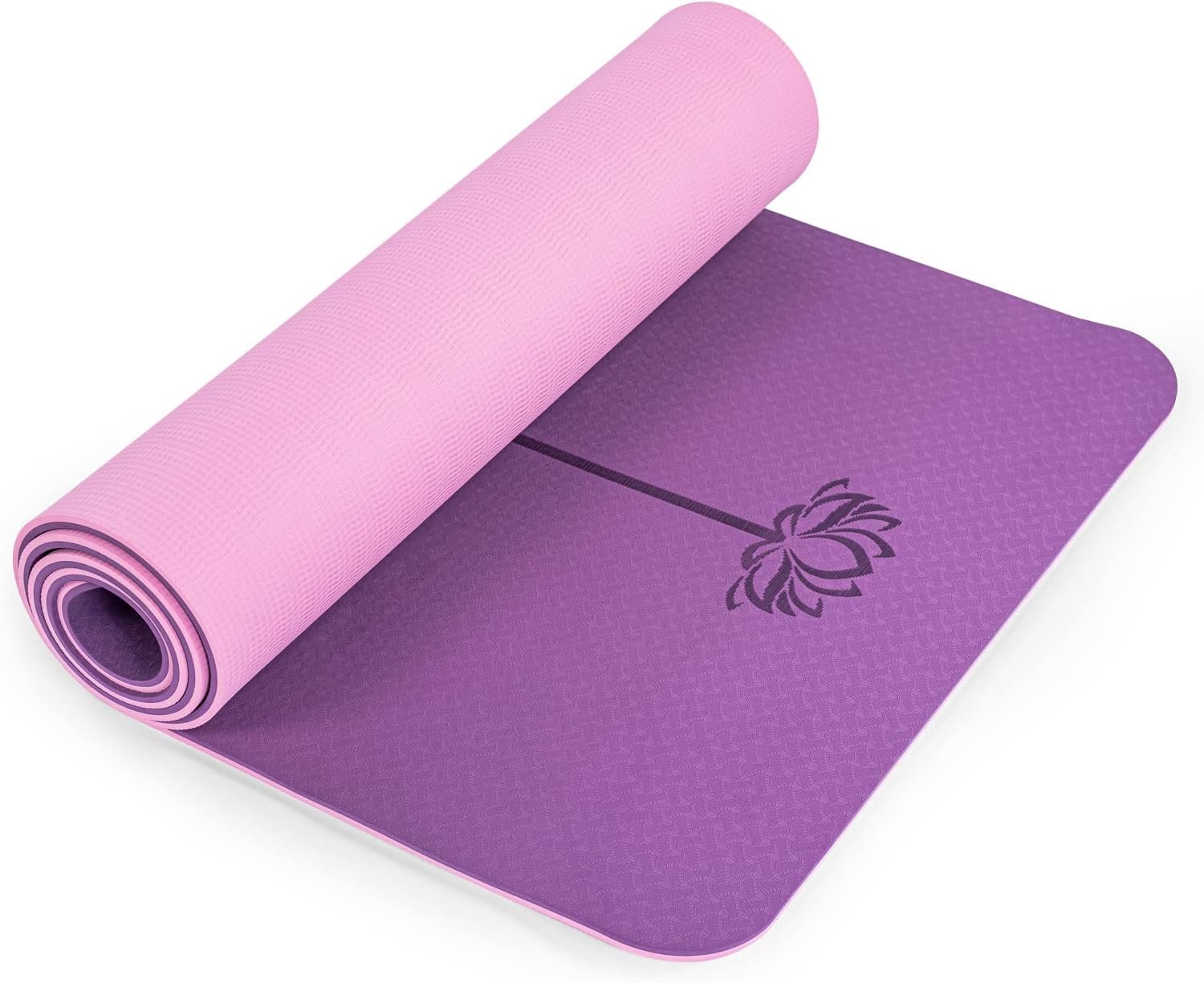 Yoga Mat Non Slip, Pilates Fitness Mats, Eco Friendly, Anti-Tear 1/4″ Thick Yoga Mats for Women, Exercise Mats for Home Workout with Carrying Sling and Storage Bag