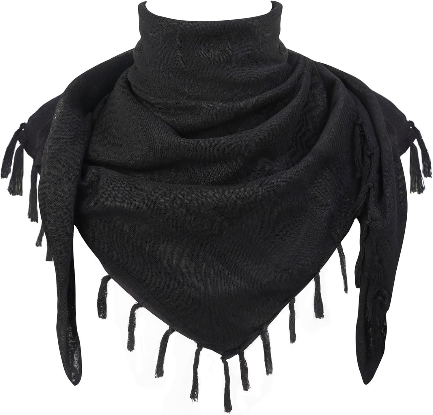 Explore Land Cotton Shemagh Keffiyeh Tactical Desert Scarf Neck Head Wrap with Tassel for Men Women