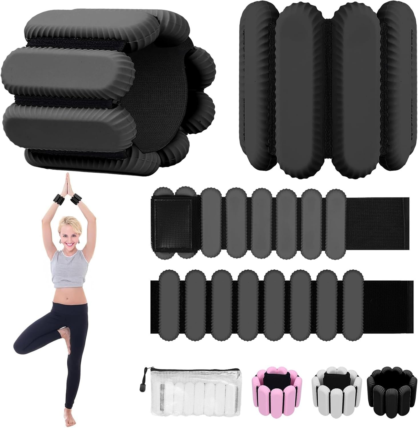 Ankle Weights for Women and Men, Adjustable Wrist Weighted Training Bracelet for Home Gym Workout, Strength Training Walkin Running, Foot weights for exercise,2pc on Set