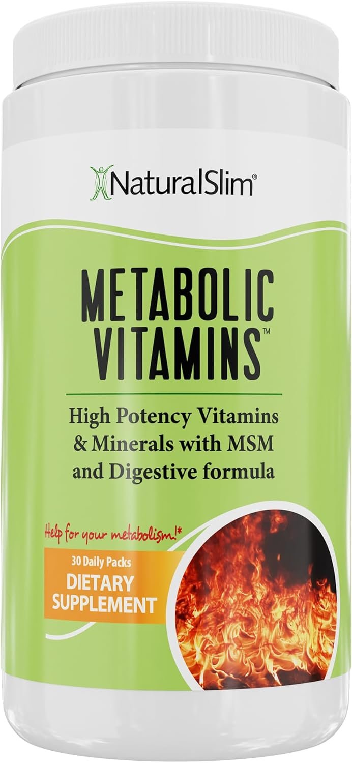 NaturalSlim Metabolic Vitamins – Combination of High Potency Multivitamins, Minerals, B Complex, Msm, & Digestive Formula Supplements for Men & Women – Energy & Metabolism Support – Capsule,1 Pack