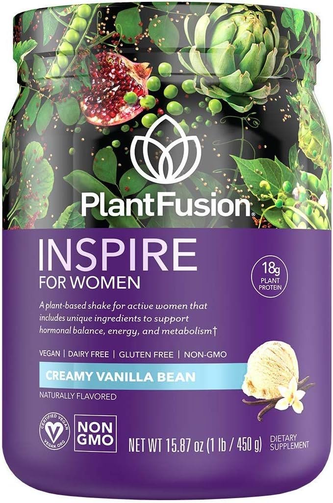 PlantFusion Inspire Plant Protein Powder for Women – Low Carb Protein Powder for Lean Muscle Support – Keto, Gluten Free, Soy Free, Non-Dairy, No Sugar, Non-GMO – Creamy Vanilla Bean 1 lb