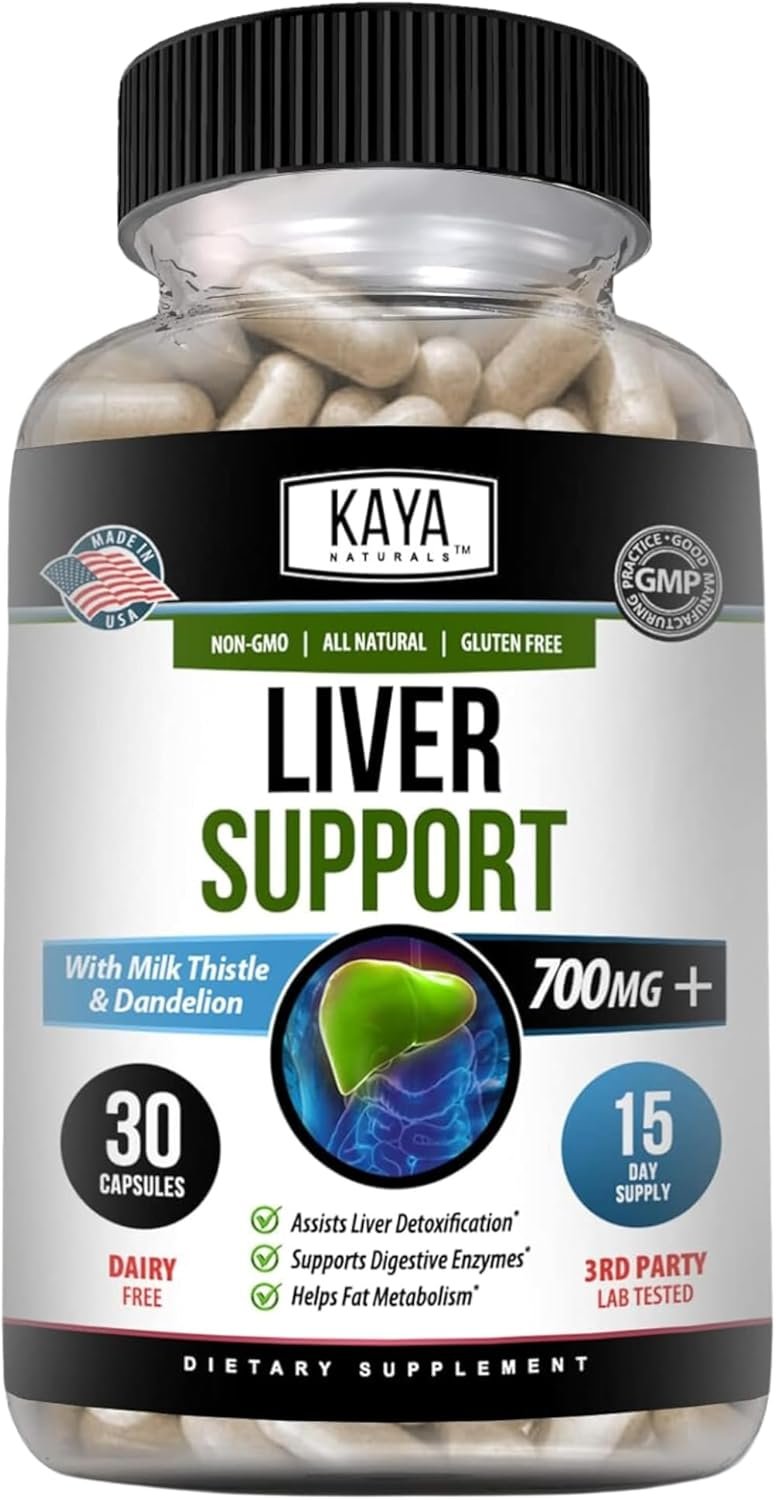 Kaya Naturals Liver Cleanse Detox & Repair – Milk Thistle Supplement – Liver Detox for Women and Men – Artichoke Extract and Dandelion Root Capsules – 30 Count