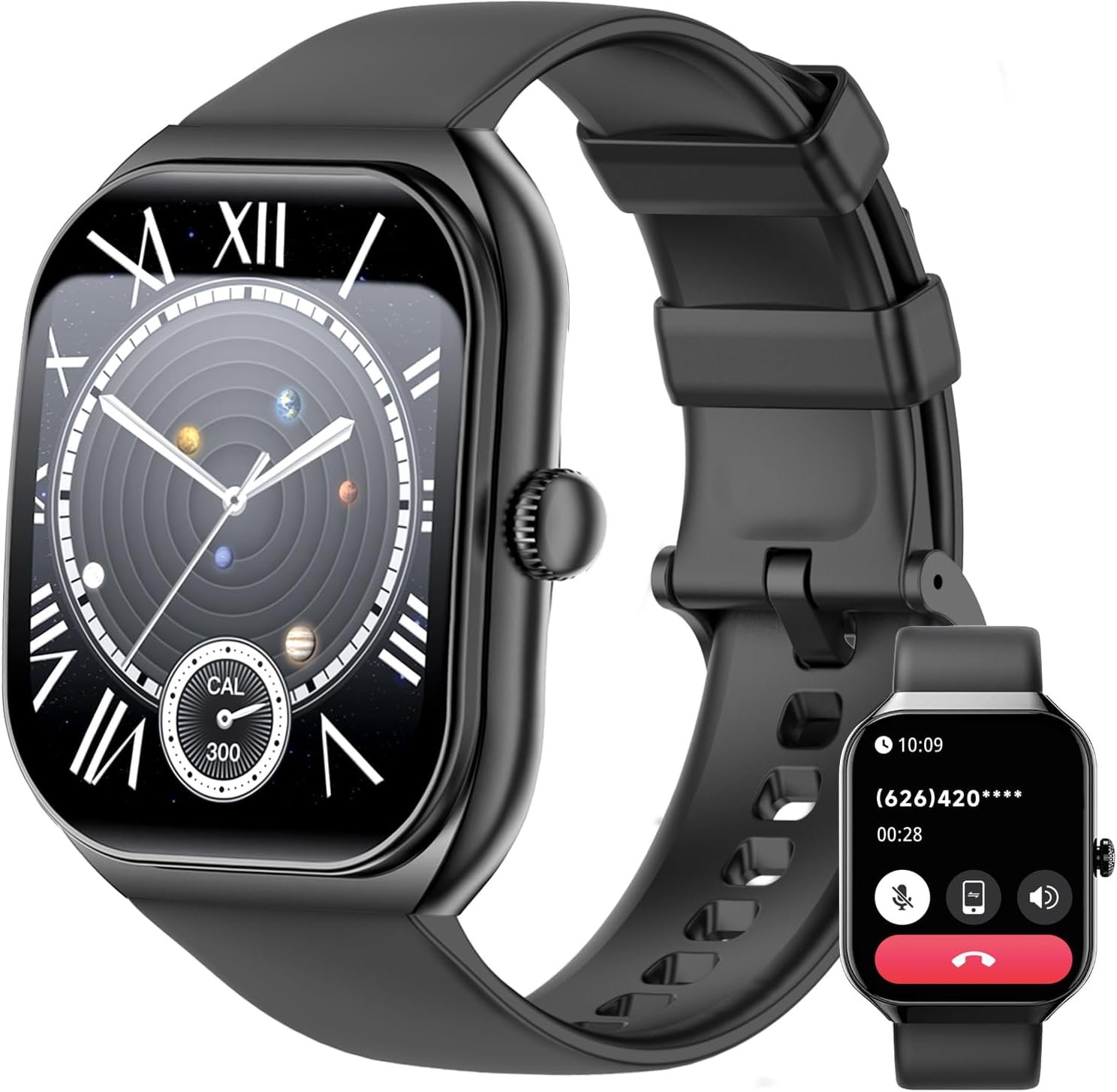 Smart Watch for iOS and Android Phones,2025 HD 2.01″ Screen Smart Watches for Women Men,1ATM Waterproof,112+ Sports Modes Fitness Activity Tracker,Heart Rate Sleep Monitor Steps Calories Counter,Black