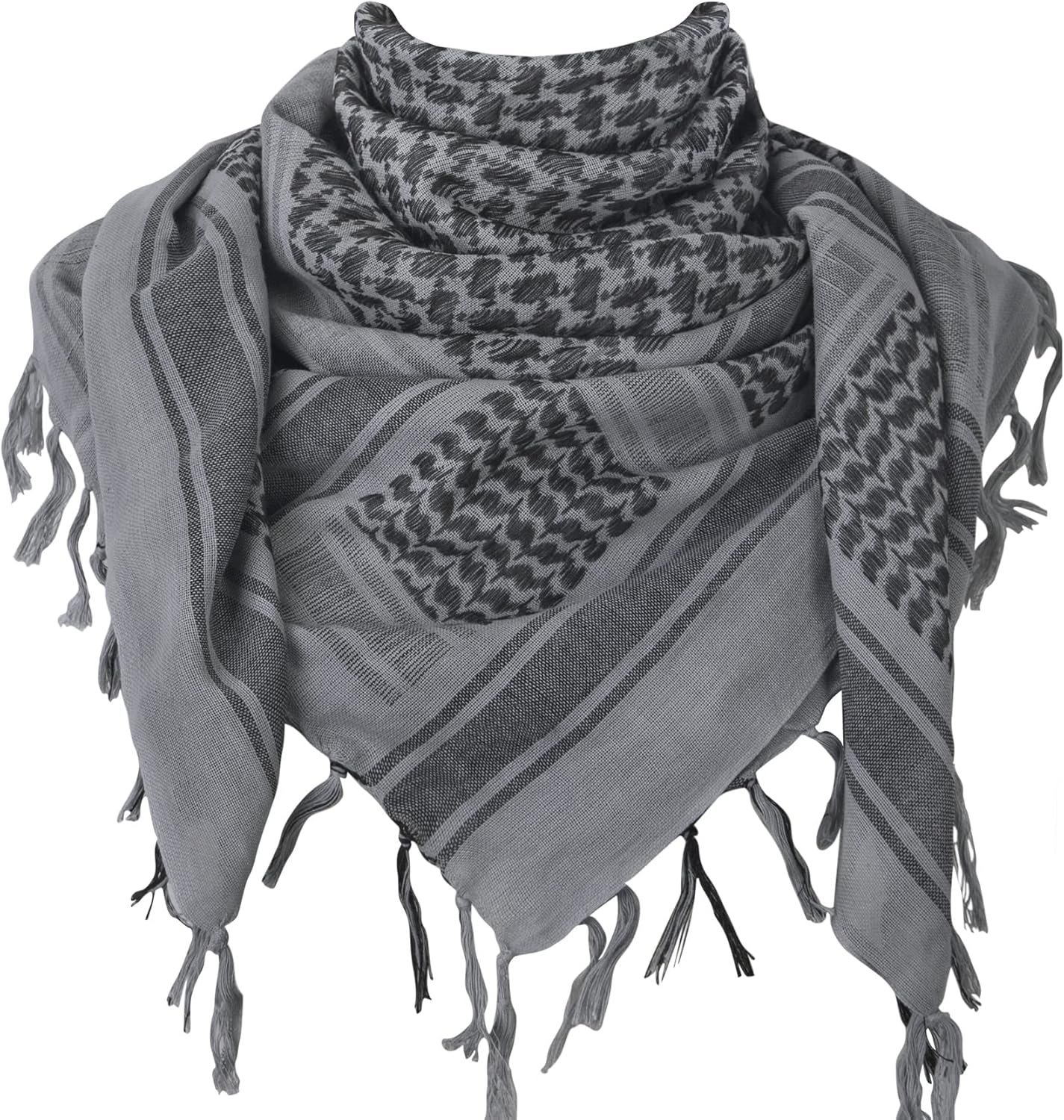 Aonal Military Shemagh Tactical Desert Scarf, 100% Cotton Keffiyeh Neck Head Scarf Wrap for Men Women