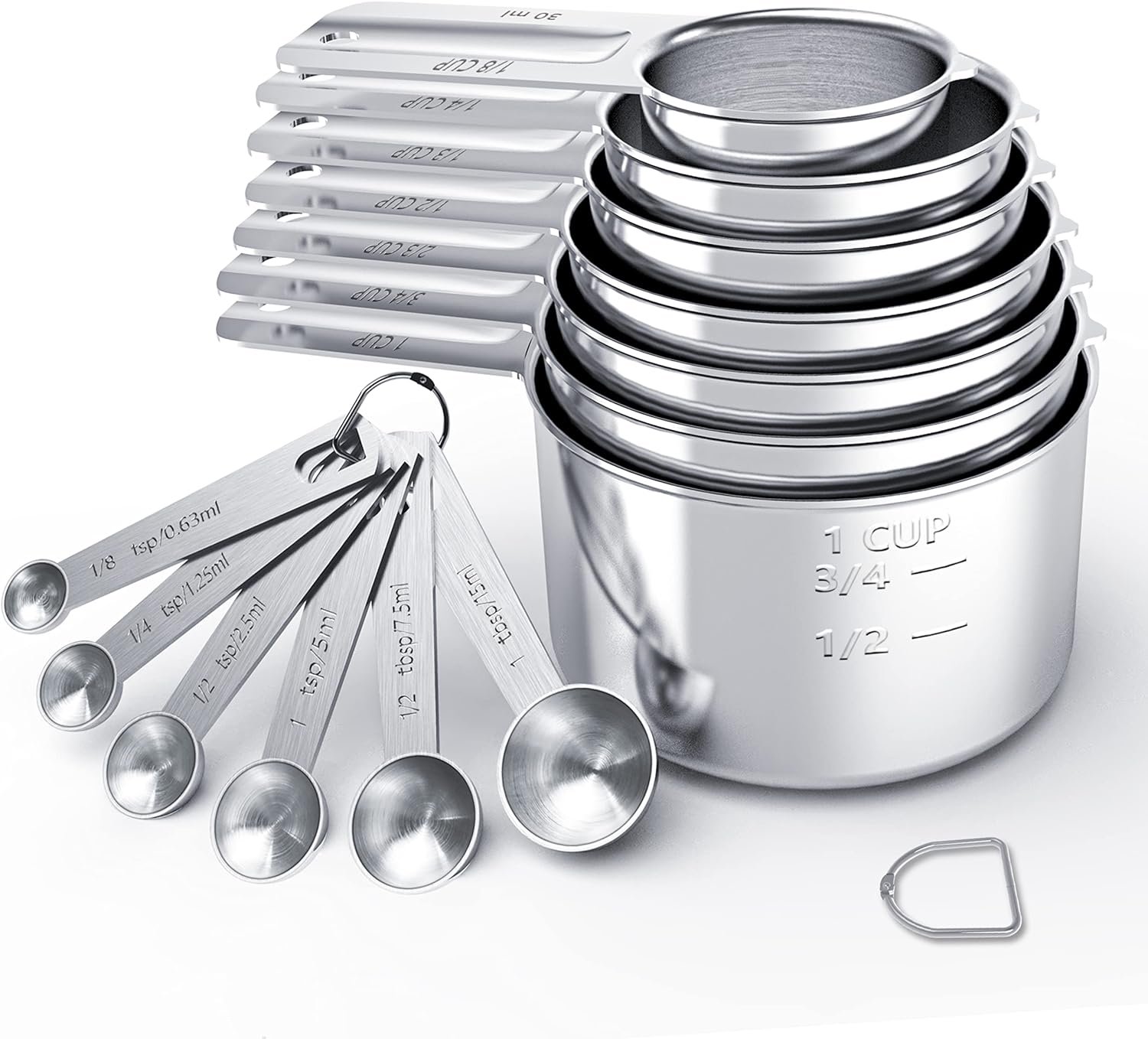 TILUCK Measuring Cups and Spoons Set, Stainless Steel Cups & Spoons,Kitchen Gadgets for Cooking & Baking (13)