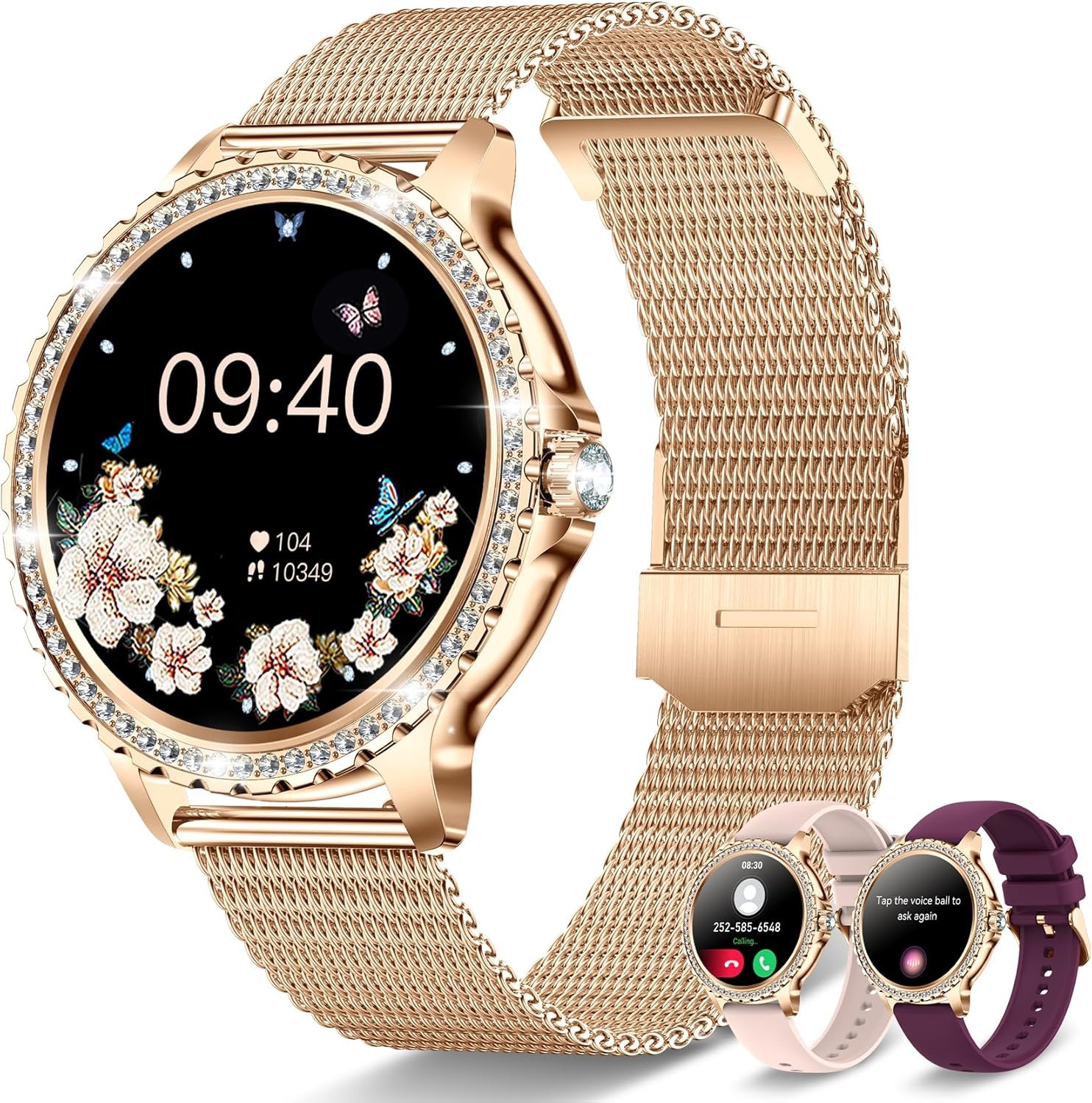 Smart Watch for Woman(Make/Answer Call) Smartwatch for Women Heart Rate Sleep Blood Oxygen Monitor Fitness Tracker with Step Calorie Counter Waterproof Women Digital Watches for iOS / Android Phones