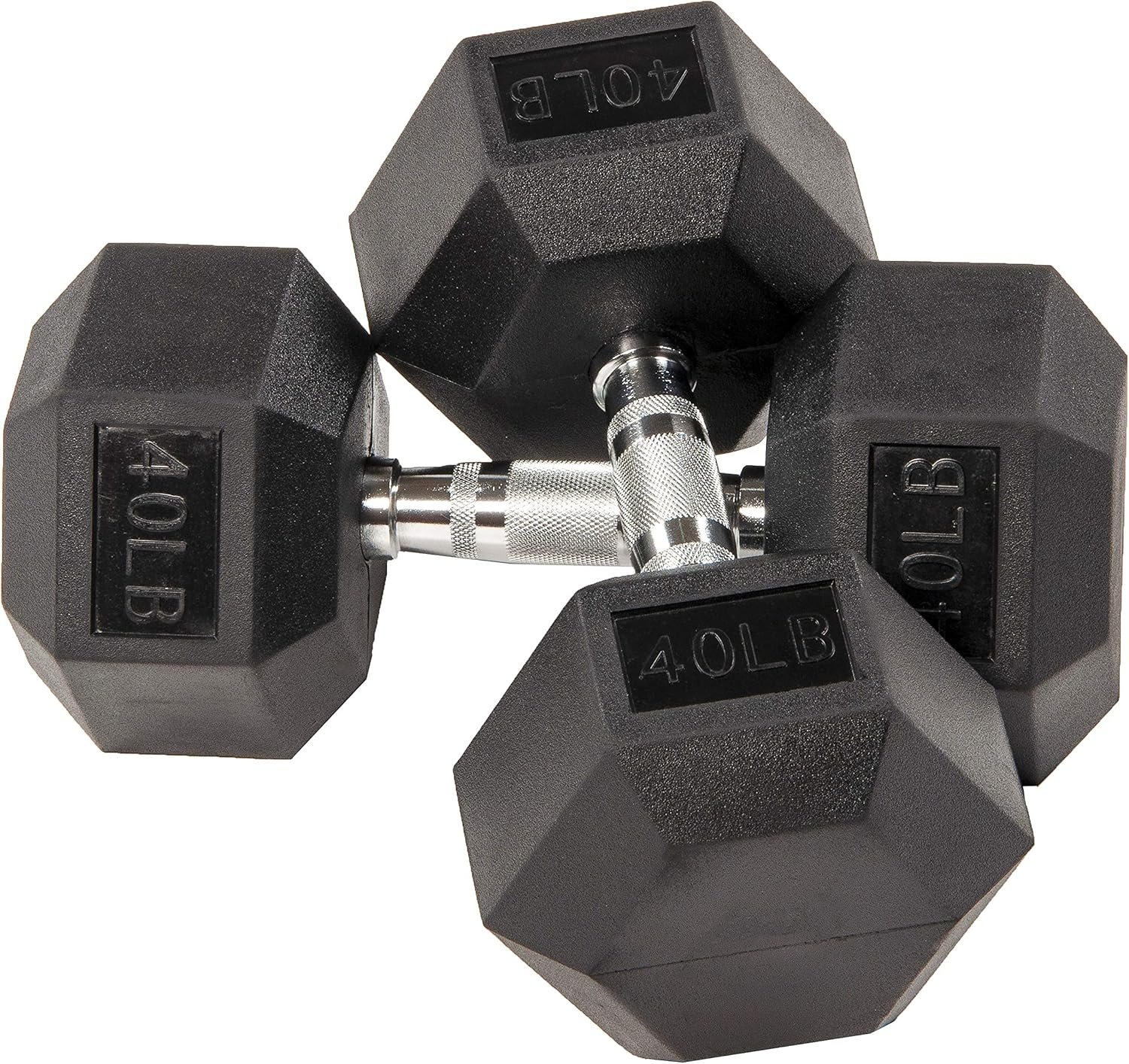 Rubber Encased Hex Dumbbell Set Contoured Handle for Muscle Toning, Strength Building & Full Body Workout, 60LB, 100LB and 150LB Set