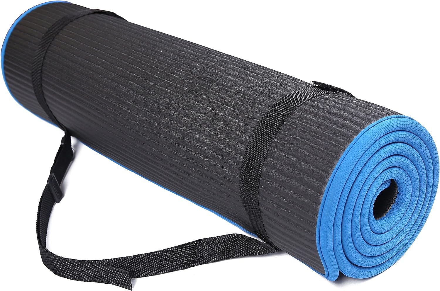 All-Purpose 2/5-Inch (10mm) Extra Thick High Density Anti-Slip Exercise Pilates Yoga Mat with Carrying Strap, Multiple Colors