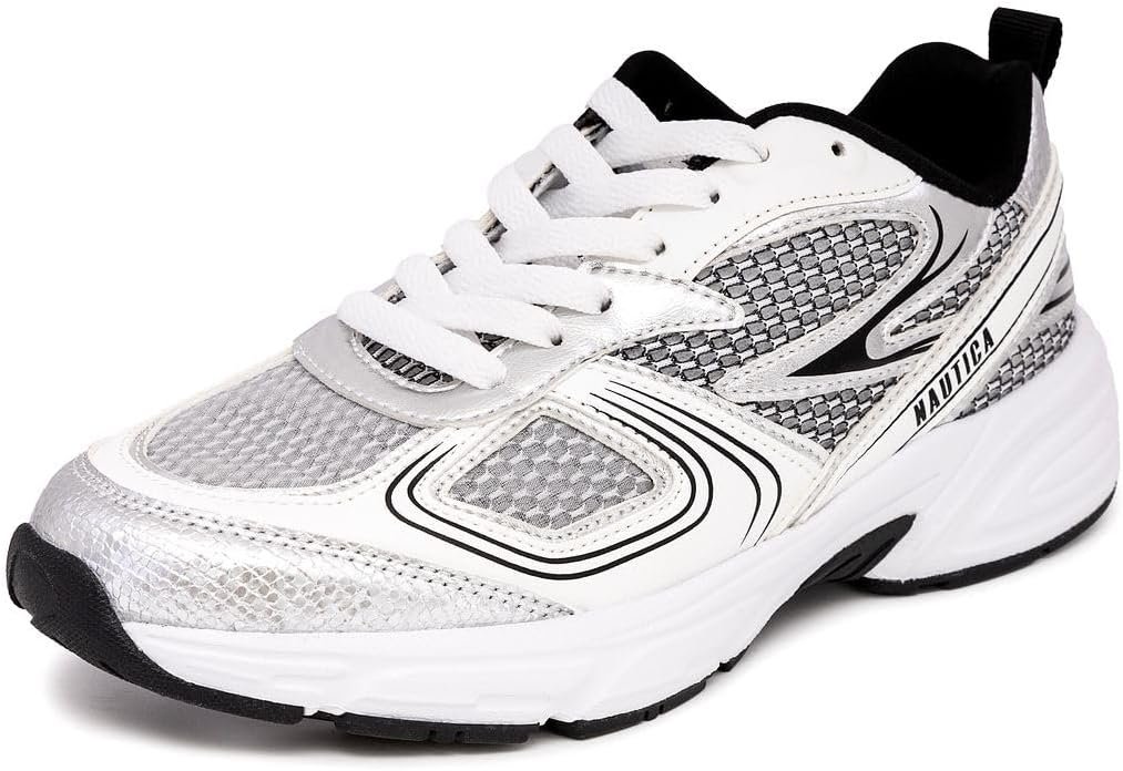 Nautica Women’s Fashion Sneaker Lace-Up Jogger Running Shoe Casual Walking Tennis Sneaker