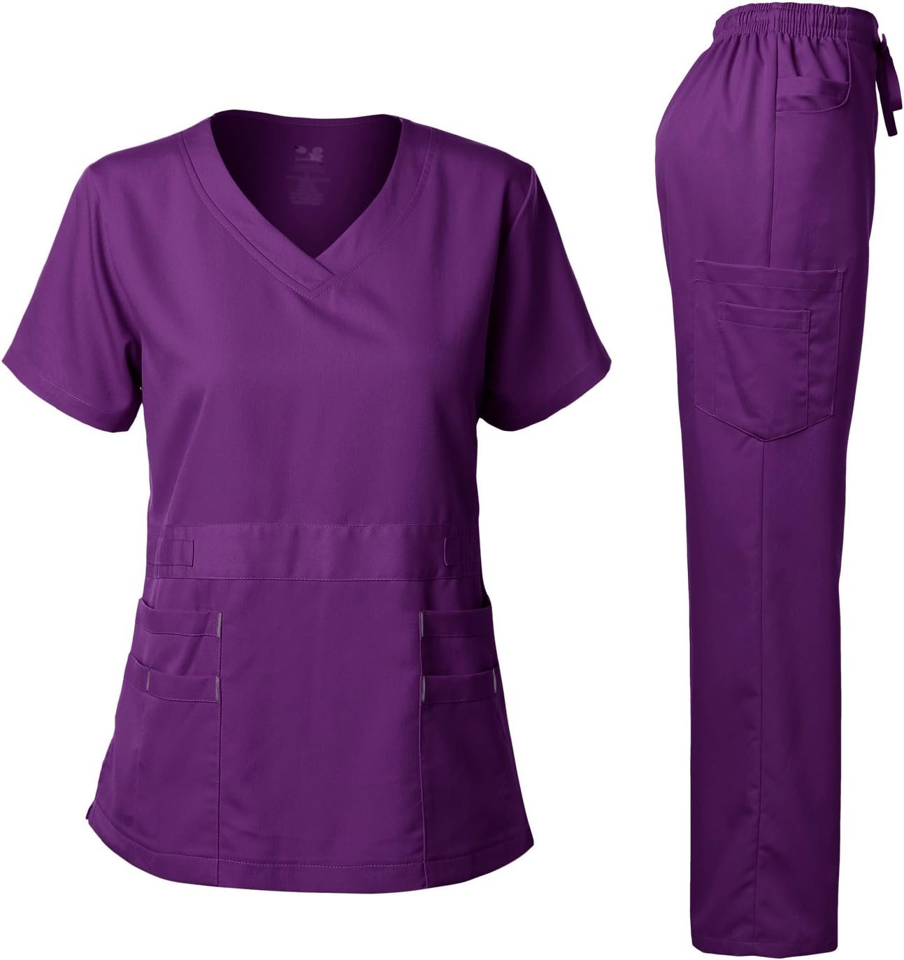 Dagacci Medical Uniform Natural Stretch Premium Women’s Scrubs Set Stretch Ultra Soft Top and Pants