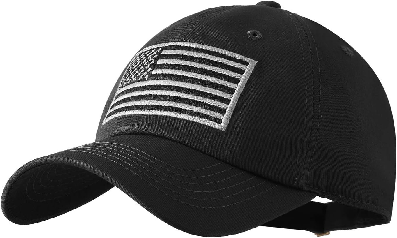 IIN American Flag Baseball Cap for Men Women Low Profile USA Army Tactical Operator Military Plain Dad Hat