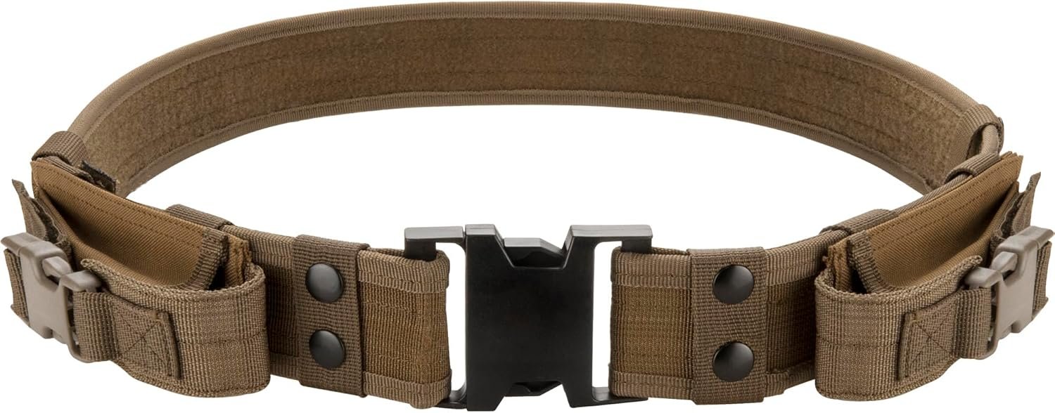 BARSKA Loaded Gear CX-600 Tactical Belt, fits 34″ to 44″, with Pouches, for Camping, Hiking, & Hunting