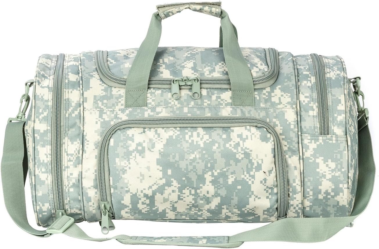 Greencity Gym Bag Travel Duffel Bag Sports Tote Tactical Army Weekender Work Out Bags for Women & Men Lightweight Waterproof Shoe Pocket,Acu 21 Inch
