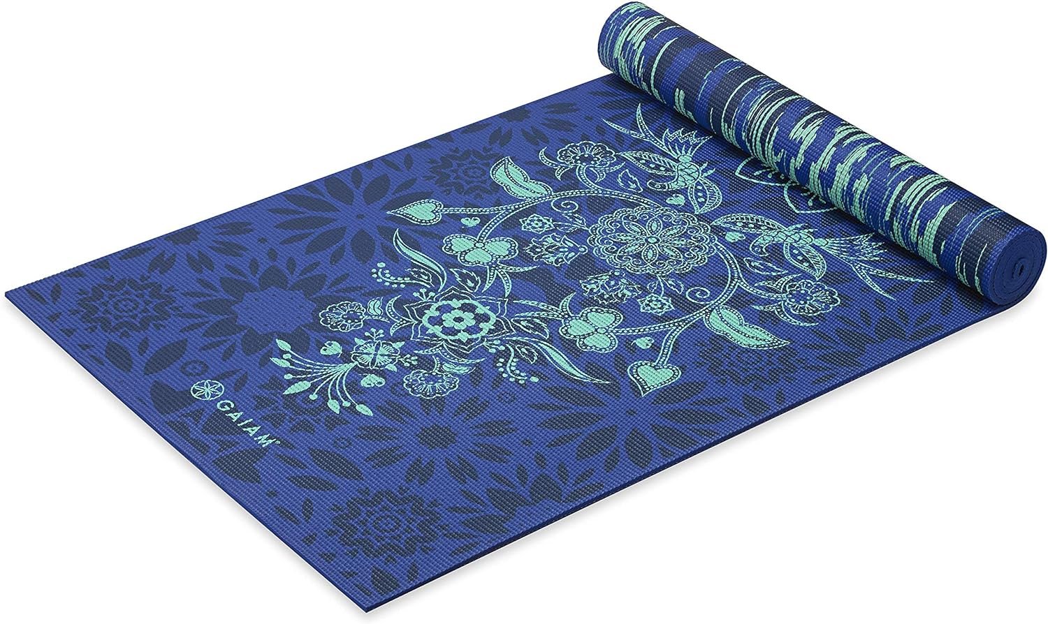 Gaiam Yoga Mat – Premium 6mm Print Reversible Extra Thick Non Slip Exercise & Fitness Mat for All Types of Yoga, Pilates & Floor Workouts (68″ x 24″ x 6mm Thick)