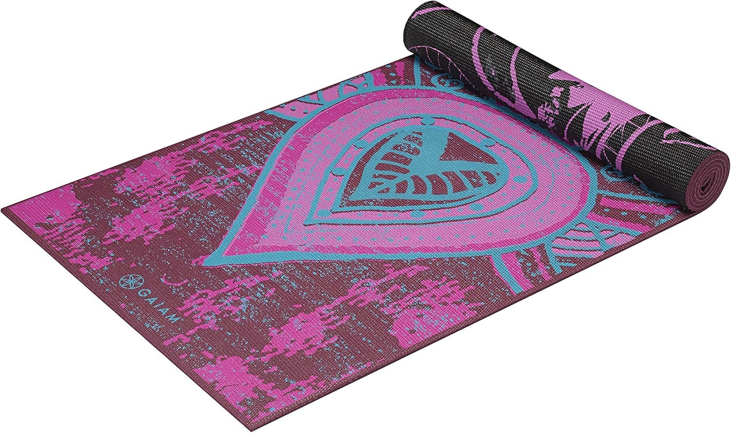 Gaiam Yoga Mat – Premium 6mm Print Reversible Extra Thick Non Slip Exercise & Fitness Mat for All Types of Yoga, Pilates & Floor Workouts (68″ x 24″ x 6mm Thick)