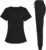 VIAOLI Scrubs for Women Set Modern V-Neck Top & 8 Pocket Jogger Pants Athletic Nursing Uniform Solid Stretch Workwear
