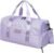 Gym Bag for Women with Shoe Compartment and Wet Pocket | Small Durable Lightweight Gym Duffle Bag | Great for the Gym and Overnights | Purple