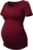 GINKANA Short Sleeve Maternity Tops Shirts Floral Ruched Sides Casual Mama Pregnancy Blouses Clothes