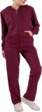 LeeHanTon Velour Tracksuit Womens Sweatsuit Set – Athletic Zip Up Hoodies and Sweatpants Outfits with Stripes