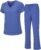 Natural Uniforms Women’s Cool Stretch V-Neck Top and Cargo Pant Scrub Set with Regular and Petite Sizes