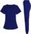 VIAOLI Scrubs for Women Set Modern V-Neck Top & 8 Pocket Jogger Pants Athletic Nursing Uniform Solid Stretch Workwear