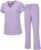 Natural Uniforms Women’s Cool Stretch V-Neck Top and Cargo Pant Scrub Set with Regular and Petite Sizes