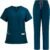 Scrubs for Women Set Stretch V-Neck Scrub Tops with Pockets & Cargo Pant Quick Drying Solid Nurse Uniform