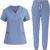 Scrubs for Women Set, Stretch V-Neck Scrub Top & Jogger Pant Nursing Uniforms Scrubs Sets Breathable Casual Outfits