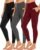 NEW YOUNG 3 Pack Leggings with Pockets for Women,High Waisted Tummy Control Workout Yoga Pants