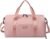 Gym Bag for Women with Shoe Compartment and Wet Pocket | Durable Lightweight Gym Duffle Bag with Motivational Quote and Graphic Designs | Great for Exercise and Overnights | Rose