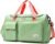 Travel Duffel Bag with Shoes Compartment Sports Gym Bag with Dry Wet Separated Pocket for Men and Women, Overnight Bag Weekender Bag Training Handbag Yoga Bag – Bright Green Pink