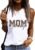 Mom Strong Muscle Tank Tops Funny Leopard Letter Print Graphic Mama Workout Tanks Summer Casual Sleeveless Shirt Tees