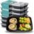 Enther Meal Prep Containers [12 Pack] 3 Compartment with Lids, Food Storage Bento Box | BPA Free | Stackable | Reusable Lunch Boxes, Microwave/Dishwasher/Freezer Safe,Portion Control (36 oz)