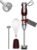 MegaWise Pro Titanium Reinforced 3-in-1 Immersion Corded Hand Blender, Powerful MOTOR with 80% Sharper Blades, 12-Speed Corded Blender, IncludingWhisk and Milk Frother (3-in 1 Red)