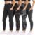 NexiEpoch 4 Pack Leggings for Women with Pockets- High Waisted Tummy Control for Workout Running Capri Yoga Pants