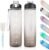 Motivational Water Bottle with Time Marker- 32oz Water Bottles with Times to Drink, Leakproof & BPA Free Sports Water Bottle with Straw & Carry Strap for Fitness, Gym, and Outdoor Sports