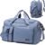 Eslcorri Gym Duffle Bag for Women Men, Sports Backpack with Wet & Shoe Compartment, Fitness Overnight Weekender Bag for Yoga, Swim, Travel (Style B, Blue)